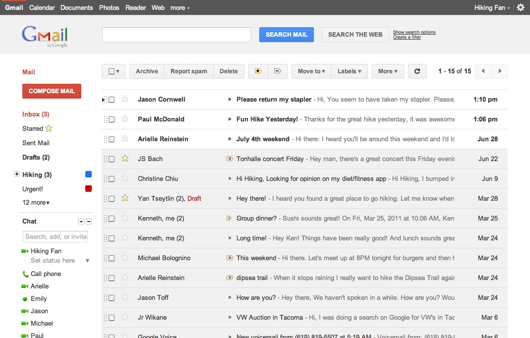 Gmail interface.