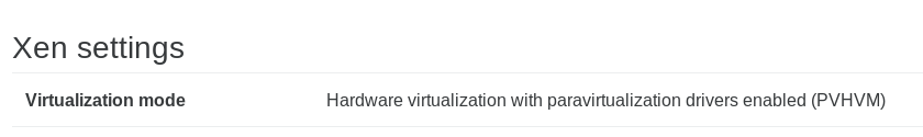 Xen virtualization modes