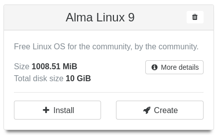 Almalinux 9 template