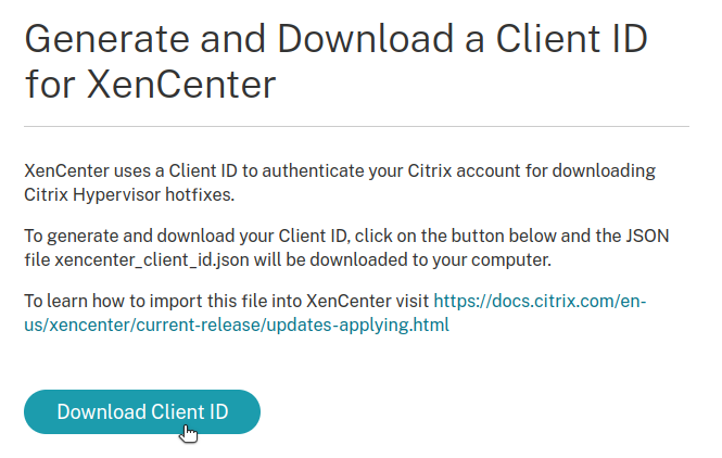 Download XenServer Client ID